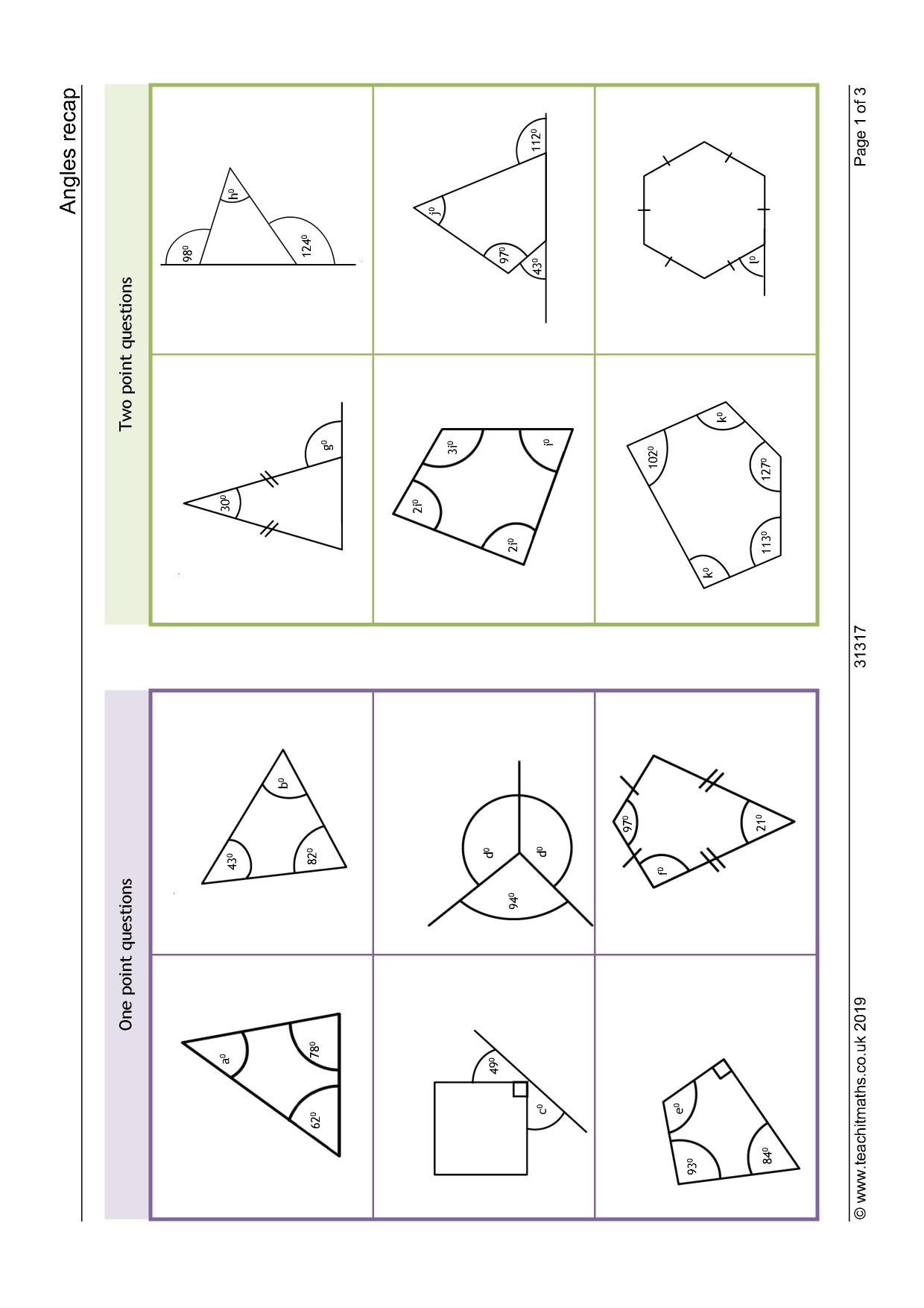 Angles – angles in polygons  Teachit Maths Pertaining To Angles Of Polygon Worksheet