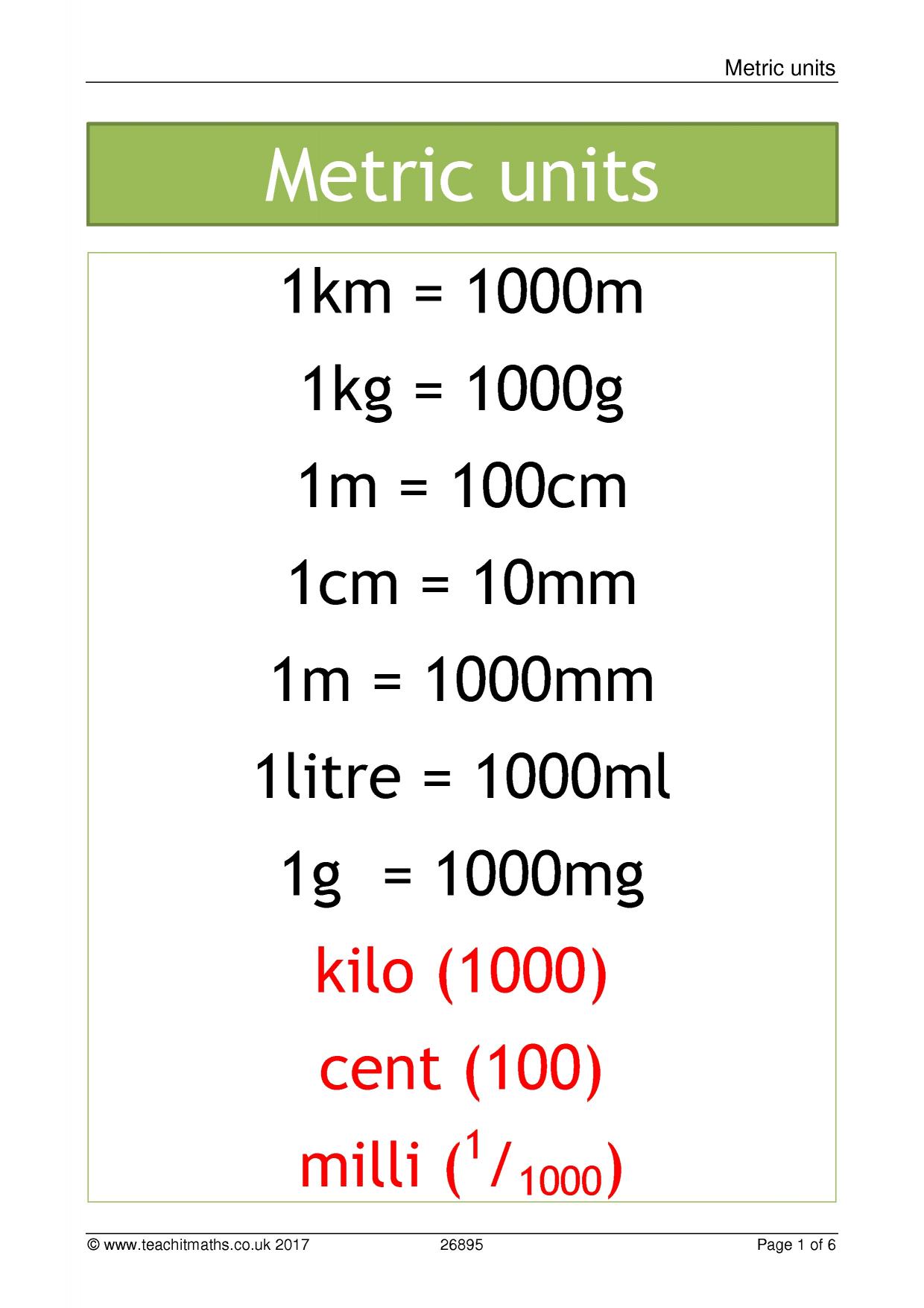 Imperial To Metric Conversion Chart Uk