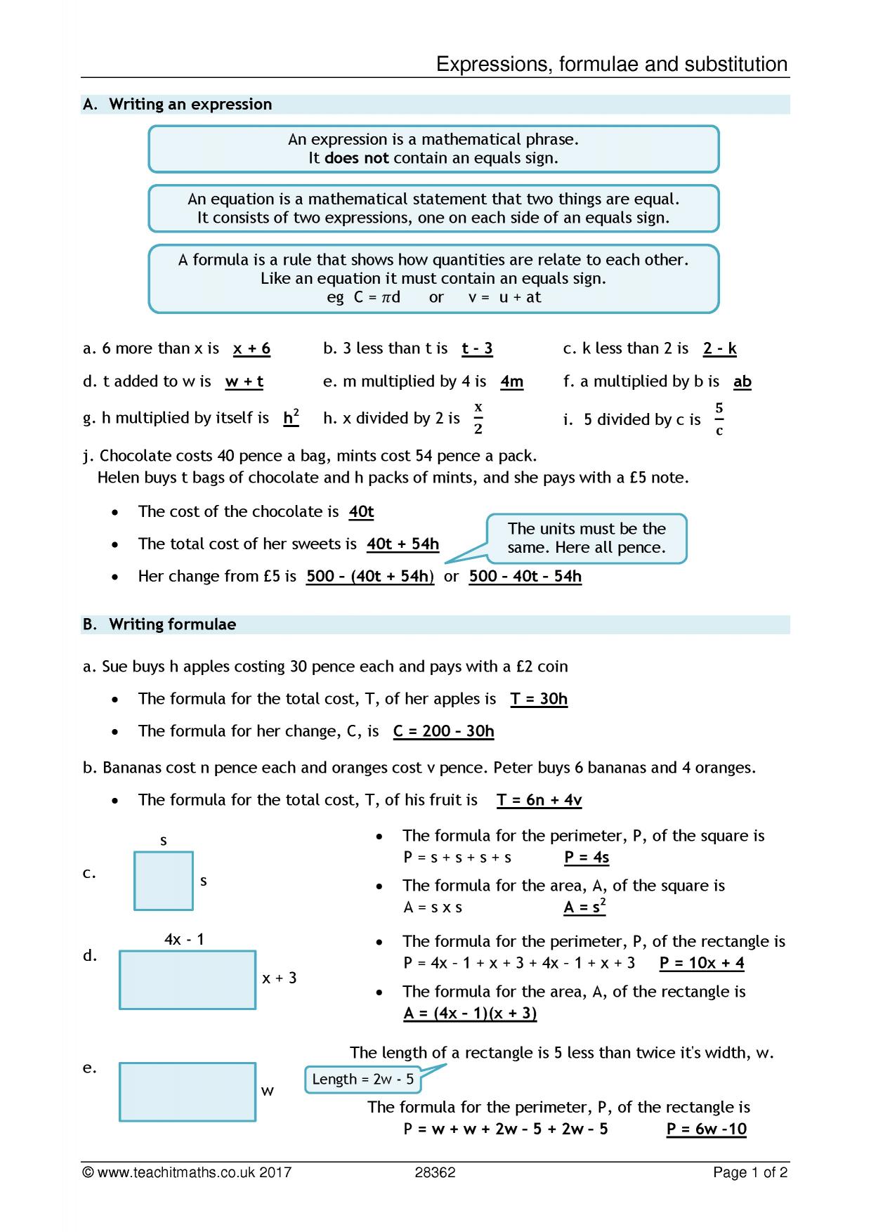 Rearranging Equations Worksheet Answers Promotiontablecovers